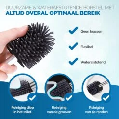 WITTS WC Borstel Met Houder - Staand Of Hangend – Mat Zwart - Incl. Absorberende Pad -Badkamer Kast Winkel 1200x1200 1645