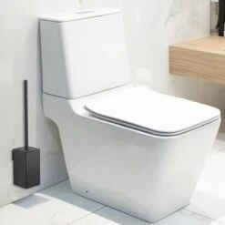 Toiletborstel Met Houder - Hangend - RVS - Mat Zwart - H 42,6 Cm -Badkamer Kast Winkel 1200x1200 1697
