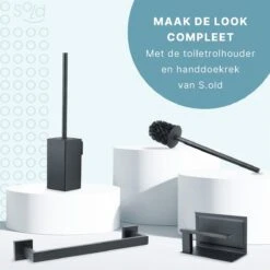 Toiletborstel Met Houder - Hangend - RVS - Mat Zwart - H 42,6 Cm -Badkamer Kast Winkel 1200x1200 1701