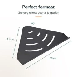 Doucherek - Doucherek Zonder Boren - Doucherekjes - Doucherek Hangend - Doucherekje - Doucherekje Zonder Boren - Doucherek Zwart - Hoek - 2 Stuks - Met Haakjes - Inclusief Montage Materiaal - Hoogwaardig Afgewerkt - EJC Products -Badkamer Kast Winkel 1200x1200 1735