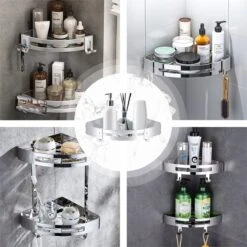 Merkloos Doucherek Zonder Boren – Doucherek Hangend – Badkamerrek – Zilver RVS – IP68 Waterdicht – 8KG Draagkracht -Badkamer Kast Winkel 1200x1200 1755