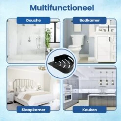 Merkloos Doucherek Zonder Boren – Doucherek – Badkamerrek – Zwart RVS – Zonder Boren – IP68 Waterdicht – 8KG Draagkracht – 2 Stuks -Badkamer Kast Winkel 1200x1200 1770