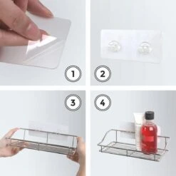 LifeGoods Zelfklevend Doucherek - 2 Stuks - Hangend Badkamer Rekje - Zonder Boren En Schroeven - RVS -Badkamer Kast Winkel 1200x1200 1797