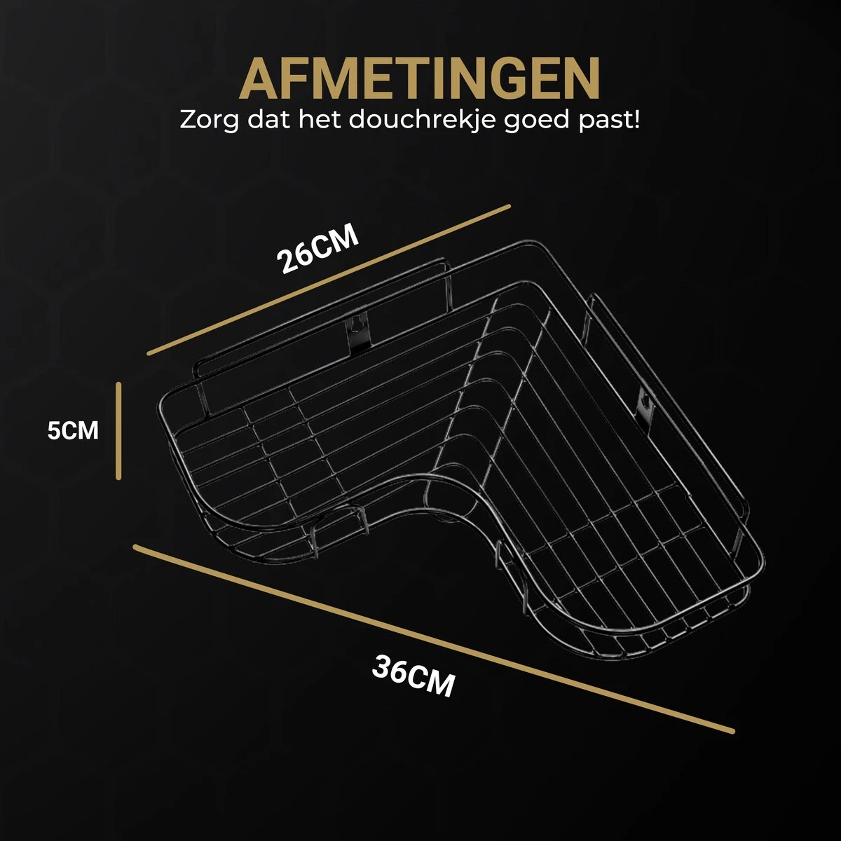 HGMD® Doucherek Zonder Boren - 1 Stuk - Zwart - Zelfklevend Doucherek –Badkamerrek - Badrek - Keukenrek - Doucherek Hangend – Badkamer Accessoires - Kruidenrek 5 HGMD® Doucherek Zonder Boren - 1 Stuk - Zwart - Zelfklevend Doucherek –Badkamerrek - Badrek - Keukenrek - Doucherek Hangend – Badkamer Accessoires - Kruidenrek - Afbeelding 5