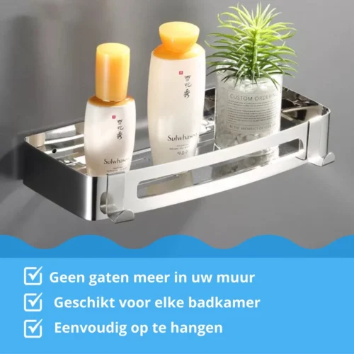 BrandtBergkamp RVS Doucherek 2 Laags – Zonder Boren – Doucherekje Hangend – Badkamerrek Zilver 12 BrandtBergkamp RVS Doucherek 2 Laags – Zonder Boren – Doucherekje Hangend – Badkamerrek Zilver -Badkamer Kast Winkel 1200x1200 1819
