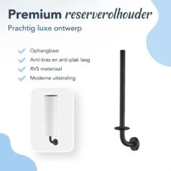 SODEAL Luxe Reserverolhouder Zwart - Reserverolhouder Hangend - Toiletrolhouder Zwart - Wc Rolhouder Zwart -Badkamer Kast Winkel 1200x1200 182