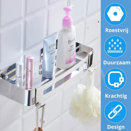 BrandtBergkamp RVS Doucherek 2 Laags – Zonder Boren – Doucherekje Hangend – Badkamerrek Zilver 14 BrandtBergkamp RVS Doucherek 2 Laags – Zonder Boren – Doucherekje Hangend – Badkamerrek Zilver -Badkamer Kast Winkel 1200x1200 1821