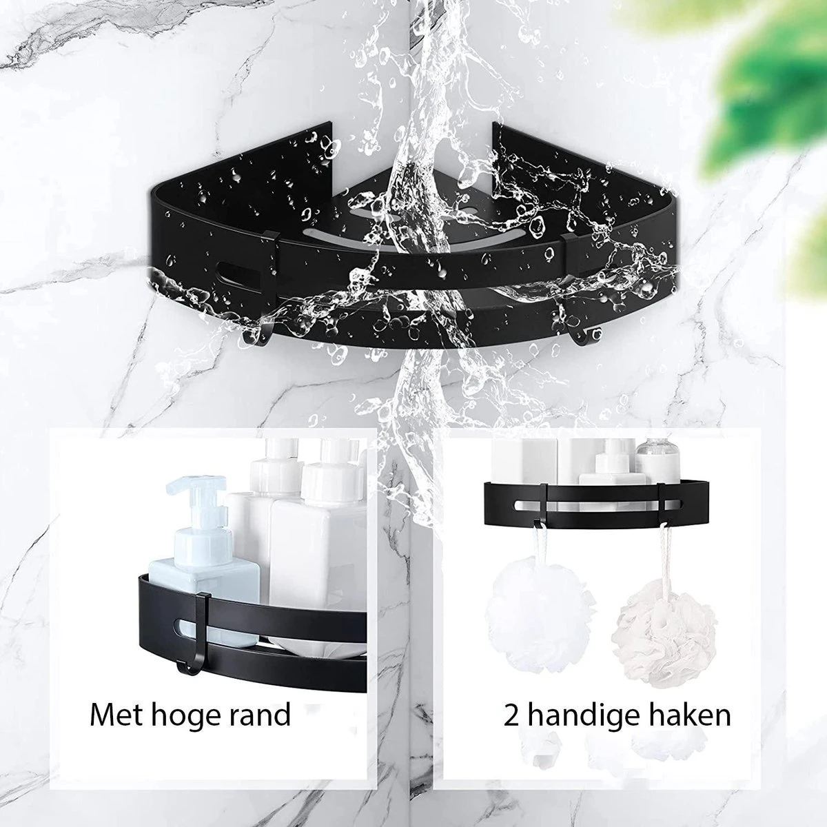 Sens Design Doucherekjes Set Van 3 - Doucherek Zonder Boren - Zwart 6 Sens Design Doucherekjes Set Van 3 - Doucherek Zonder Boren - Zwart - Afbeelding 6