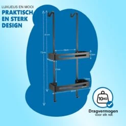 WITTS Doucherek - 2 Laags - Doucherek Zonder Boren - Doucherek Hangend - Doucherekje – Roestvrijj -Badkamer Kast Winkel 1200x1200 1879