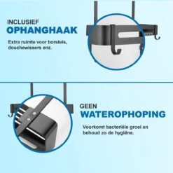 WITTS Doucherek - 2 Laags - Doucherek Zonder Boren - Doucherek Hangend - Doucherekje – Roestvrijj -Badkamer Kast Winkel 1200x1200 1880