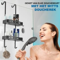 WITTS Doucherek - 2 Laags - Doucherek Zonder Boren - Doucherek Hangend - Doucherekje – Roestvrijj -Badkamer Kast Winkel 1200x1200 1882