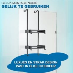 WITTS Doucherek - 2 Laags - Doucherek Zonder Boren - Doucherek Hangend - Doucherekje – Roestvrijj -Badkamer Kast Winkel 1200x1200 1884