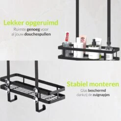 Doucherek Aan Douchewand - Zwart - Doucherekje Hangend - Zonder Boren -Badkamer Kast Winkel 1200x1200 1886