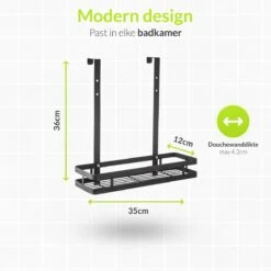 Doucherek Aan Douchewand - Zwart - Doucherekje Hangend - Zonder Boren -Badkamer Kast Winkel 1200x1200 1891