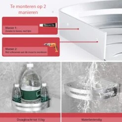 Sens Design Doucherekjes Set Van 3 - Doucherek Zonder Boren - Zilver -Badkamer Kast Winkel 1200x1200 1901