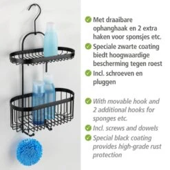 WENKO Doucherek 2-laags Classic Plus Black Mat Zwart - Doucherek Zonder Boren - Doucherek Hangend Zwart 12 WENKO Doucherek 2-laags Classic Plus Black Mat Zwart - Doucherek Zonder Boren - Doucherek Hangend Zwart -Badkamer Kast Winkel 1200x1200 1984