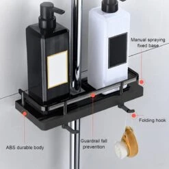 Merkloos Douchestang Opbergrek - Zonder Boren - Luxe - Zwart - Shampoohouder - Zeephouder - Opbergrek - Douche - Douchegelhouder -Badkamer Kast Winkel 1200x1200 1998