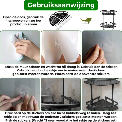 Zelfklevend Doucherek 2 Laags +Douche Bal - RVS - Mat Zwart 11 Zelfklevend Doucherek 2 Laags +Douche Bal - RVS - Mat Zwart -Badkamer Kast Winkel 1200x1200 2008