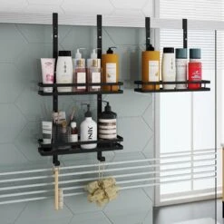 VDN Stainless Doucherek Zonder Boren - Doucherek Zwart - Doucherek Hangend - Badkamer Accessoires - RVS - 2 Laags -Badkamer Kast Winkel 1200x1200 2027