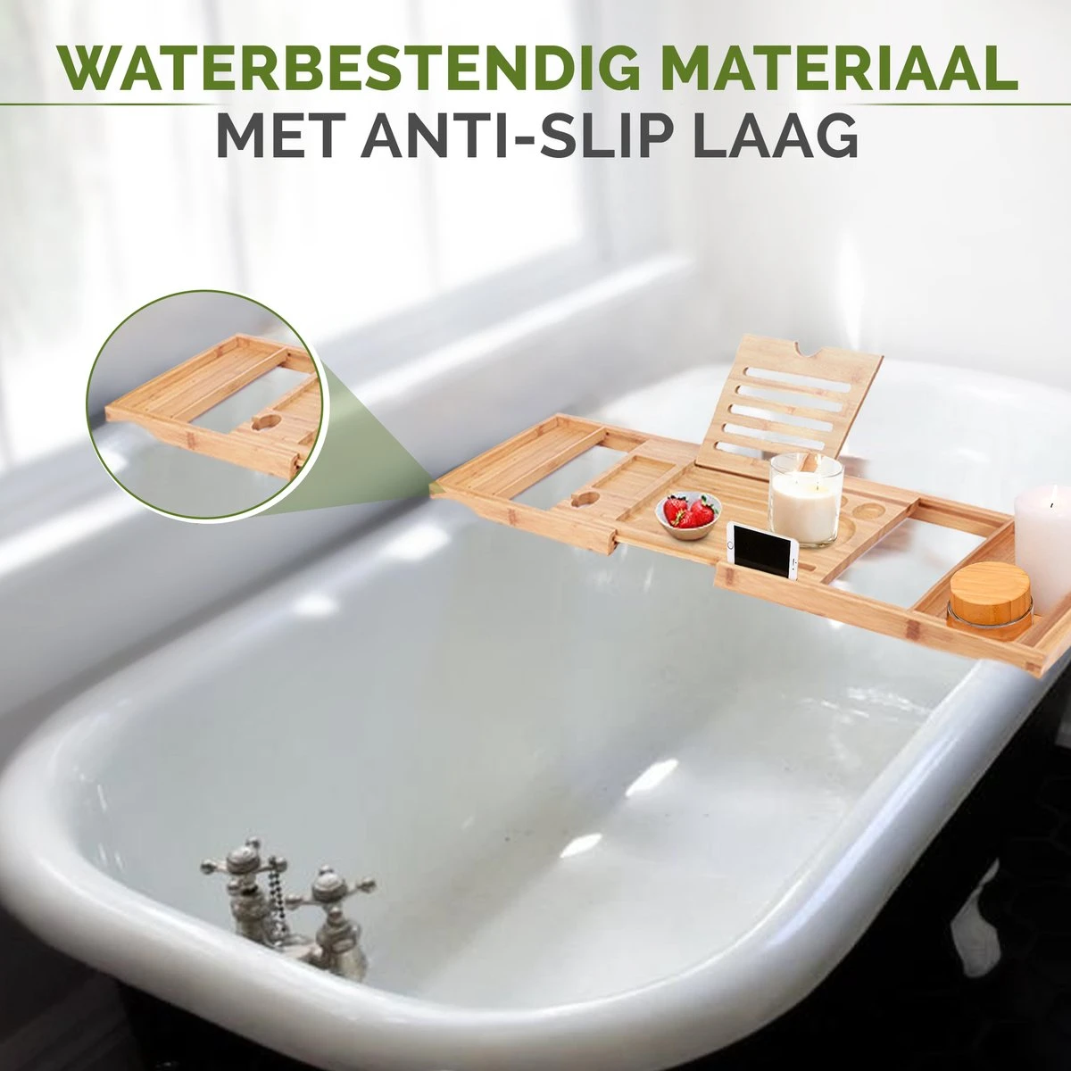 Krexs - Badplank – Badbrug - Badplank Voor In Bad – Badrekje - Badtafel - Badkuip Plank - Bamboe Badplank 5 Krexs - Badplank – Badbrug - Badplank Voor In Bad – Badrekje - Badtafel - Badkuip Plank - Bamboe Badplank - Afbeelding 5