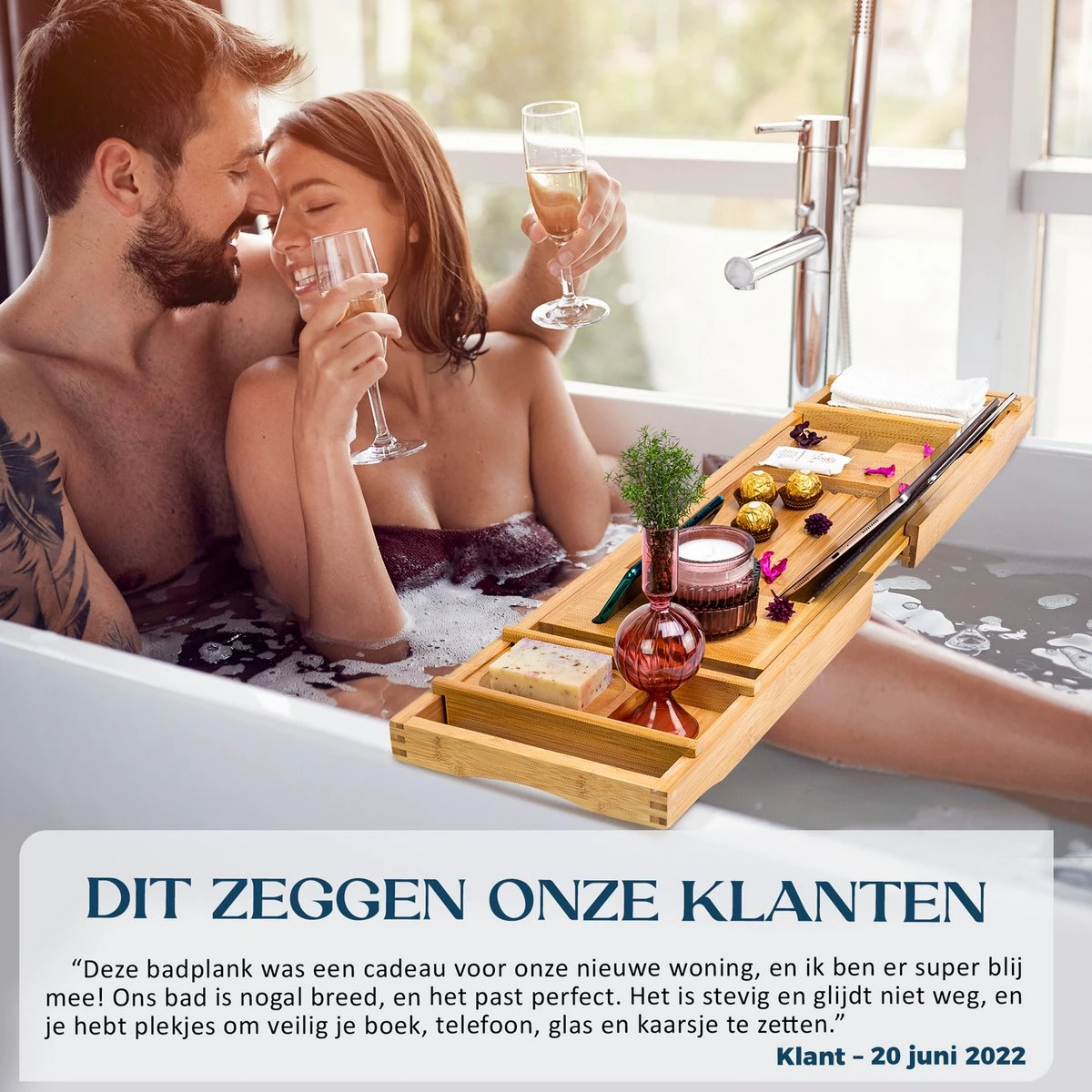 Ecowize Luxe Bamboe Badplank Voor In Bad Met Tablethouder - 100% Natuurlijk Bamboe Badrek Met Boekenhouder - Bad Plank Hout Met Nonslip Grips - Badrekje Voor Bad - Badplankje Uitschuifbaar (75cm Tot 110cm) Met Extra Zeepbakje En Body Brush 2 Ecowize Luxe Bamboe Badplank Voor In Bad Met Tablethouder - 100% Natuurlijk Bamboe Badrek Met Boekenhouder - Bad Plank Hout Met Nonslip Grips - Badrekje Voor Bad - Badplankje Uitschuifbaar (75cm Tot 110cm) Met Extra Zeepbakje En Body Brush - Afbeelding 2