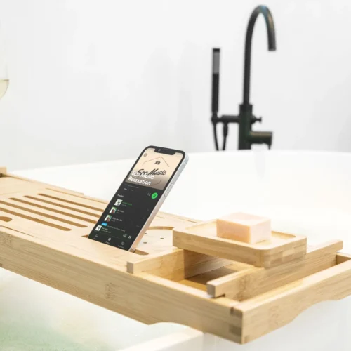 IMoshion Badplank Voor In Bad - Dienblad Inclusief Pootjes - Tablet Houder - Badrek Uitschuifbaar 75 Tot 110 Cm - Lichtbruin -Badkamer Kast Winkel 1200x1200 2157