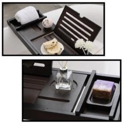 Merkloos Decopatent® Badplank - Uitschuifbaar 75 -> 110 Cm - Verstelbaar Bamboe Badrekje Voor In Bad - Boekenhouder - Tablethouder - Bruin 8 Merkloos Decopatent® Badplank - Uitschuifbaar 75 -> 110 Cm - Verstelbaar Bamboe Badrekje Voor In Bad - Boekenhouder - Tablethouder - Bruin -Badkamer Kast Winkel 1200x1200 2179