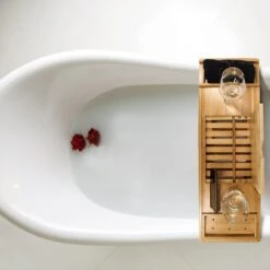 Regno Badplank Voor In Bad - Met Badkussen - Uitschuifbaar En Waterbestendig Badrek - IPad En Glashouder -Badkamer Kast Winkel 1200x1200 2181