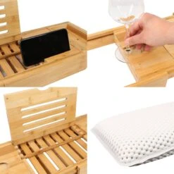 Regno Badplank Voor In Bad - Met Badkussen - Uitschuifbaar En Waterbestendig Badrek - IPad En Glashouder -Badkamer Kast Winkel 1200x1200 2182