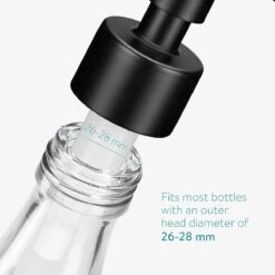 Navaris Roestvrijstalen Zeepdispenserkop Set X2 - Opschroefbare Pompkop Voor Flessen - 26-28 Mm Mondstuk Voor Vloeistof, Lotion - Zwart -Badkamer Kast Winkel 1200x1200 2203