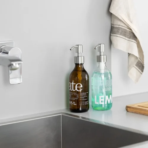 Navaris Roestvrijstalen Zeepdispenserkop Set X2 - Opschroefbare Pompkop Voor Flessen - 22-24 Mm Mondstuk Voor Vloeistof, Lotion - Zilverkleurig -Badkamer Kast Winkel 1200x1200 2248