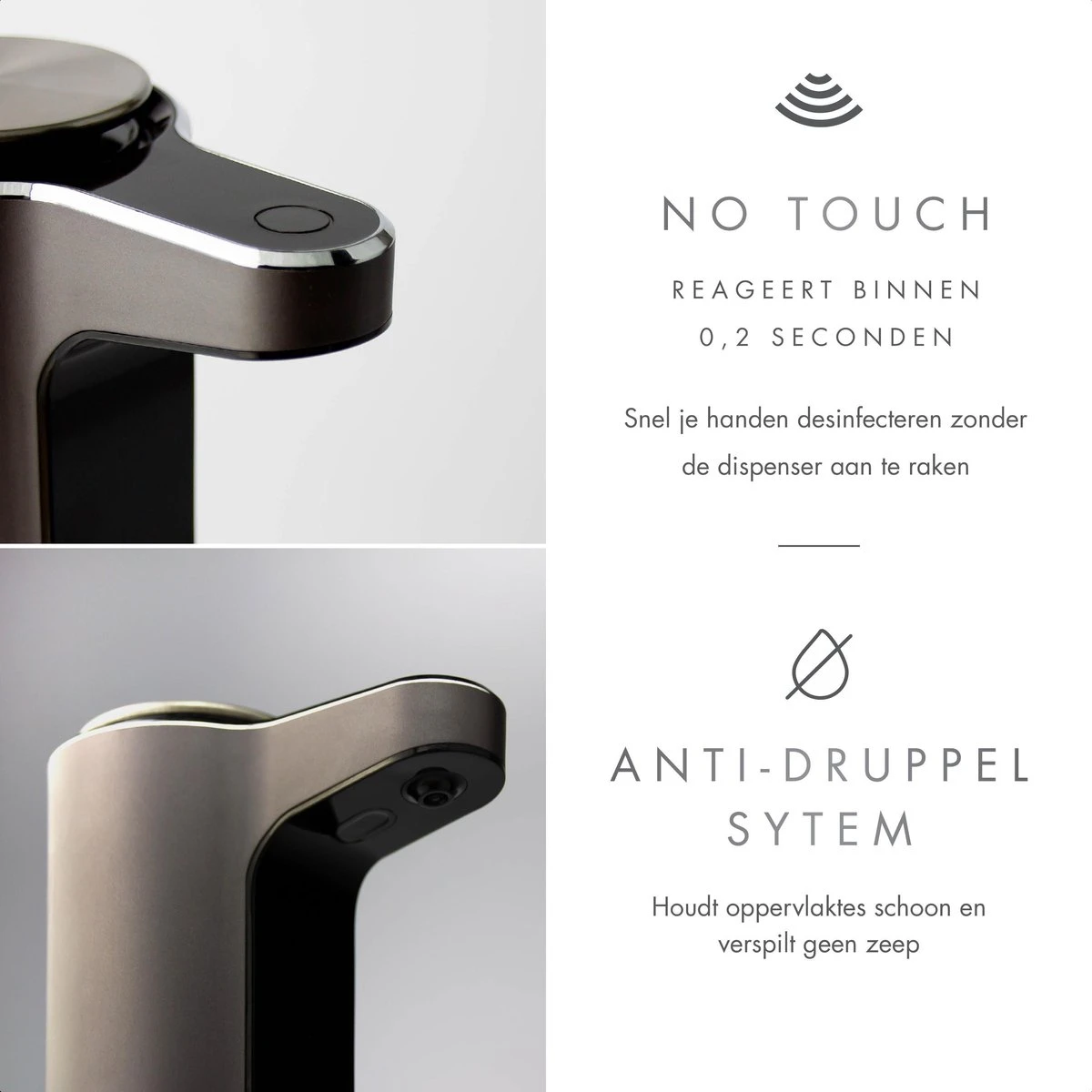 101Products Automatische Zeepdispenser - USB Oplaadbaar - Zeepdispenser Met Sensor - Zeeppompje - Zwart 2 101Products Automatische Zeepdispenser - USB Oplaadbaar - Zeepdispenser Met Sensor - Zeeppompje - Zwart - Afbeelding 2