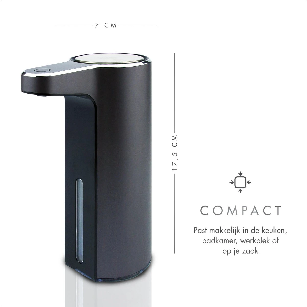 101Products Automatische Zeepdispenser - USB Oplaadbaar - Zeepdispenser Met Sensor - Zeeppompje - Zwart 8 101Products Automatische Zeepdispenser - USB Oplaadbaar - Zeepdispenser Met Sensor - Zeeppompje - Zwart - Afbeelding 8