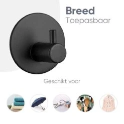 Merkloos Handdoekhaakjes Set Zelfklevend Handdoekhouders Voor Badkamer En Keuken - 4 Stuks - RVS Mat Zwart 11 Merkloos Handdoekhaakjes Set Zelfklevend Handdoekhouders Voor Badkamer En Keuken - 4 Stuks - RVS Mat Zwart -Badkamer Kast Winkel 1200x1200 2381