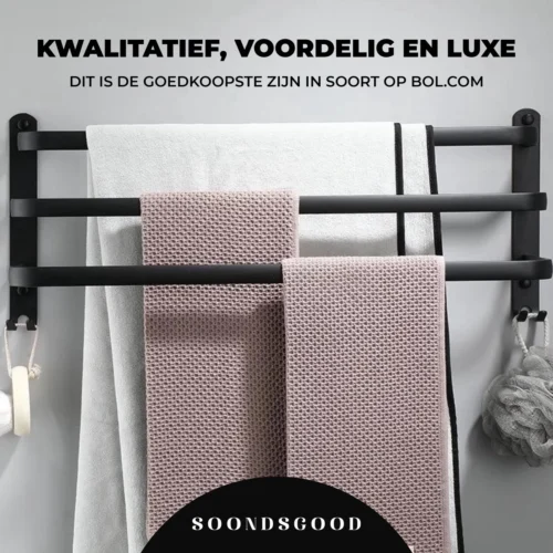 Merkloos Soondsgood Luxe 3 Laags Handdoekrek - Zelfklevend Of Boren - Zwart - Eenvoudige Installatie - Badkamer - Handdoekenrek - Handdoekhouder - 50x14x25cm 10 Merkloos Soondsgood Luxe 3 Laags Handdoekrek - Zelfklevend Of Boren - Zwart - Eenvoudige Installatie - Badkamer - Handdoekenrek - Handdoekhouder - 50x14x25cm -Badkamer Kast Winkel 1200x1200 2382