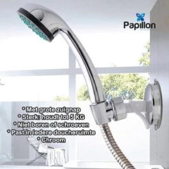 Merkloos Douchekophouder - Grote Zuignap - Klik&Vast - Draaibaar - Chroom -Badkamer Kast Winkel 1200x1200 2435