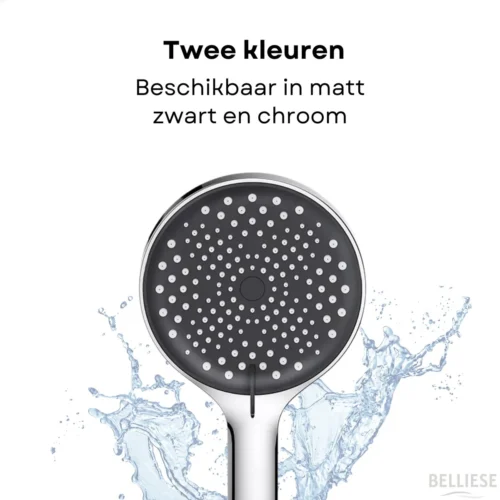 Belliese Doucheset Wellness- Douchekop - Doucheslang - Douchekophouder - Douchekop Met Slang - Waterbesparende Douchekop - Badkamer Accessoires - Montage Zonder Boren - 3 Standen - Zilver -Badkamer Kast Winkel 1200x1200 2441