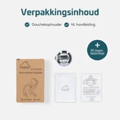 Moodcare® Verplaatsbare Douchekophouder Zelfklevend - Chroom – Douchekop Houder Zonder Boren – Wandhouder Douchekop Zuignap -Badkamer Kast Winkel 1200x1200 2461