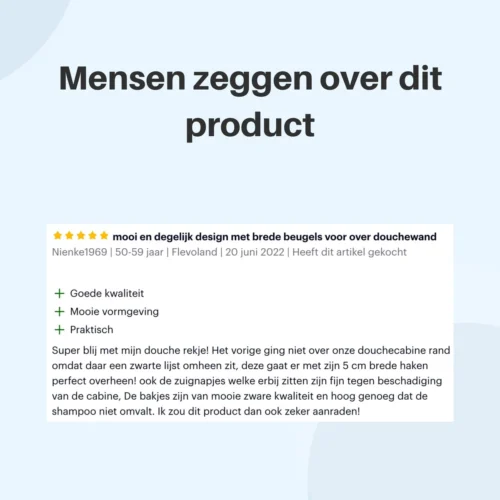 Doucherek Hangend - Ophangbaar Doucherek - Mat Zwart - Badkamerrek - Zonder Boren - Doucherek Aan Douchewand - Doucherekje -Badkamer Kast Winkel 1200x1200 252