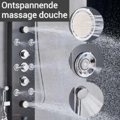 Douchepaneel Met Massage - Regendouche - Massage Jets - Waterval Douche - Met Thermostaatkraan En Handdouche - Zwart - Opbouw - Douchekop - Flanner® 9 Douchepaneel Met Massage - Regendouche - Massage Jets - Waterval Douche - Met Thermostaatkraan En Handdouche - Zwart - Opbouw - Douchekop - Flanner® -Badkamer Kast Winkel 1200x1200 2520