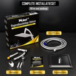 Regendouchekop Deluxe - ø 28CM - Douchekop Met Doucheslang En Douchekophouder - RVS -Badkamer Kast Winkel 1200x1200 2555