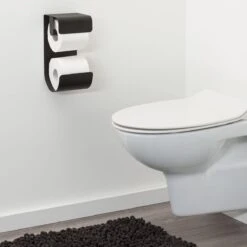 Sealskin Brix - Toiletrolhouder Dubbel - Zwart -Badkamer Kast Winkel 1200x1200 256