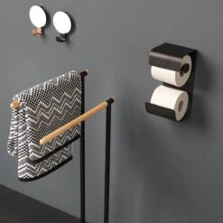 Sealskin Brix - Toiletrolhouder Dubbel - Zwart -Badkamer Kast Winkel 1200x1200 257