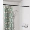 ACAZA Douche Gordijnstang XL, Aanpasbaar Van 140 Tot 260 Cm, Zelfklemmend, Zwart