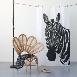 Sealskin Zebra Douchegordijn 180x200 Cm - Peva - Zwart / Wit -Badkamer Kast Winkel 1200x1200 2609