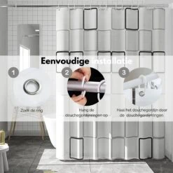 VAIVE Douchegordijn 180x200 - Anti Schimmel - Douchegordijnen -Badkamer Kast Winkel 1200x1200 2647