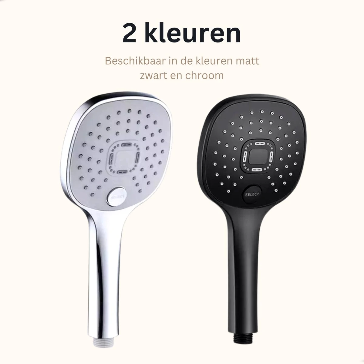 Belliese Doucheset Select - Luxe Douchekop - Doucheslang - Douchekophouder - Douchekop Met Slang - Waterbesparende Douchekop - Badkamer Accessoires - Montage Zonder Boren - 3 Standen - Zwart - Select Knop 5 Belliese Doucheset Select - Luxe Douchekop - Doucheslang - Douchekophouder - Douchekop Met Slang - Waterbesparende Douchekop - Badkamer Accessoires - Montage Zonder Boren - 3 Standen - Zwart - Select Knop - Afbeelding 5