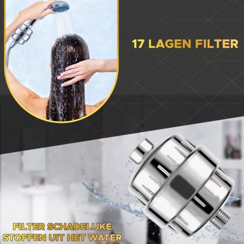 Toivo Douchefilter 17 Stages - Zilver - Incl. Montagetape En Rubberen Ringen - Waterfilter Voor Douchekop - Shower Filter - Waterfilter - Kraanfilter -Badkamer Kast Winkel 1200x1200 2716