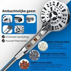 Ionische Dubbelzijdige Douchekop XL | 10 Straalsoorten | Antibacterieel | Antikalk Bescherming | Waterbesparend | Chrome 15 Ionische Dubbelzijdige Douchekop XL | 10 Straalsoorten | Antibacterieel | Antikalk Bescherming | Waterbesparend | Chrome -Badkamer Kast Winkel 1200x1200 2725