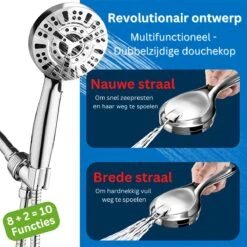 Ionische Dubbelzijdige Douchekop XL | 10 Straalsoorten | Antibacterieel | Antikalk Bescherming | Waterbesparend | Chrome 16 Ionische Dubbelzijdige Douchekop XL | 10 Straalsoorten | Antibacterieel | Antikalk Bescherming | Waterbesparend | Chrome -Badkamer Kast Winkel 1200x1200 2726